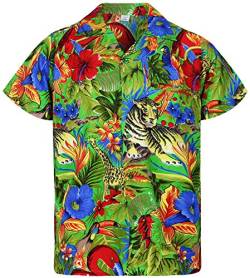 V.H.O. Funky Hawaiihemd, Kurzarm, Dschungel, Jungle, grün, 10XL von V.H.O.