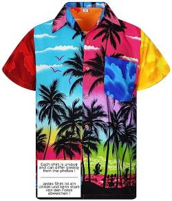 V.H.O. Funky Hawaii-Hemd, Kurzarm, Beach, Mondy, Mehrfarbig, 3XL von V.H.O.