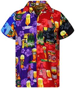 V.H.O. Funky Hawaii-Hemd, Kurzarm, Beerbottle, Mondy, Mehrfarbig, 6XL von V.H.O.