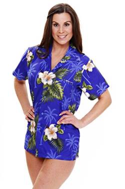 V.H.O. Funky Hawaiihemd Hawaiibluse, Kleine Blumen, dunkelblau, XS von V.H.O.