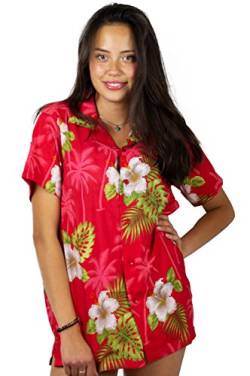 V.H.O. Funky Hawaiihemd Hawaiibluse, Kleine Blumen, rot, XXL von V.H.O.