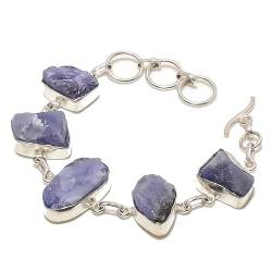 VACHEE Lila brasilianischer Amethyst Quarz handgefertigtes 5 Edelsteine Armband 7-9" für Mädchen Frauen 925 Sterling Silber vergoldeter Schmuck 3293 von VACHEE