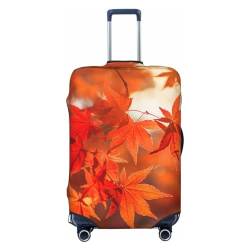 Gepäckabdeckung, Motiv: Ahornblätter in der Sonne, elastischer Kofferbezug, waschbarer Kofferschutz, Reisegepäckhülle mit verdecktem Reißverschluss, passend für 45–81 cm von VACSAX