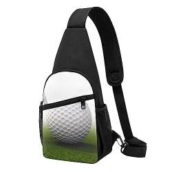 Golf-Druck Sling Rucksack Unisex Sport Brust Taschen Crossbody Umhängetasche, Schwarz , Einheitsgröße von VACSAX