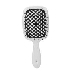 Massage Head Honeycomb Brush，Styling Tool for Fast Blow Drying with Hollow Vent Design & Mellow Wheat Stalk Teeth. (Black) von VACSAX