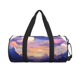 Reisetasche, Motiv: Berge und Wolken, niedlich, Wochenendtasche, groß, für Geschäftsreisen, Schwarz , Einheitsgröße von VACSAX