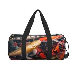 Reisetasche mit Fisch-Aufdruck, niedlicher Wochenendtasche, große Übernachtungstasche, Handgepäcktasche, Sporttasche für Geschäftsreisen, Schwarz , Einheitsgröße von VACSAX