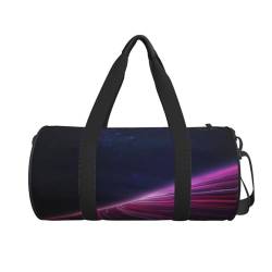 Reisetasche mit gestreiftem Liniendruck, niedlicher Wochenendtasche, groß, für Geschäftsreisen, Violett, Schwarz , Einheitsgröße von VACSAX