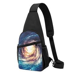 Universe Milky Way Nebula Galaxy Print Sling Backpack Unisex Sport Chest Bags Crossbody Shoulder Bag, Schwarz , Einheitsgröße von VACSAX