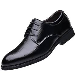 VACSAX Anzugschuhe Herren Klassischer Schwarz Business Schuhe Schnürschuhe Derby Oxford Hochzeit Schuhe,Schwarz,45 EU von VACSAX