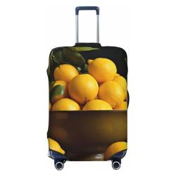 VACSAX Gepäckabdeckung, elastisch, waschbar, Koffer-Schutz, Reisegepäckhülle mit verdecktem Reißverschluss, passend für 45–81 cm, Gelb mit Zitronenmuster von VACSAX