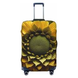 VACSAX Gepäckabdeckung mit Sonnenblumen-Druck, elastisch, waschbar, Koffer-Schutz, Reisegepäckhülle mit verdecktem Reißverschluss, passend für 45–81 cm, Schwarz , L von VACSAX