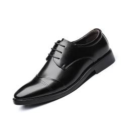 VACSAX Herren Anzugschuhe Klassischer Business Derby Oxford Hochzeit Schuhe Schwarz Schnürschuh Lederschuhe,Schwarz,37 EU von VACSAX