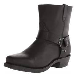 VACSAX Herren Stiefeletten Quadratischer Kopf Westernstiefel Cowboystiefel Mit Reißverschluss Und Nieten,Schwarz,44 EU von VACSAX