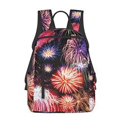 VACSAX Schöner Feuerwerk-Druck, lässiger Tagesrucksack, Reiserucksack, leichter Laptop-Rucksack, Wunderschönes Feuerwerk, One size von VACSAX