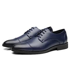 VACSAX Schwarz Anzugschuhe Herren Klassischer Business Schuhe Schnürschuhe Business Derby Oxford Hochzeit Schuhe,Blau,44 EU von VACSAX