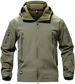 VADOOLL FENG Taktische Jacke für Herren Softshelljacke Military Camouflage Jacke Wasserdichte Softshell-Fleece-Herbst-Winter-Jacke (Army Yellow,4XL) von VADOOLL