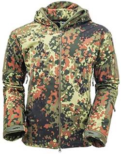 VADOOLL FENG Taktische Jacke für Herren Softshelljacke Military Camouflage Jacke Wasserdichte Softshell-Fleece-Herbst-Winter-Jacke (Khaki,XL) von VADOOLL