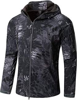 VADOOLL Herren Taktische Jacke Softshell Fleece Kapuzen Outdoor Mantel Warme Winterjacke Militär Softshell Taktische Jacke (heimang,L) von VADOOLL