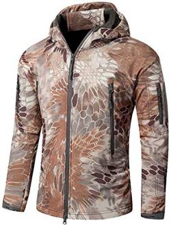 VADOOLL Herren Taktische Jacke Softshell Fleece Kapuzen Outdoor Mantel Warme Winterjacke Militär Softshell Taktische Jacke (zongmang,3XL) von VADOOLL