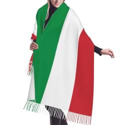 VAGILO Kaschmir-Schal mit Fransen in Zitronenfrucht – der modische Schal passt zu Ihren Jacken, Mänteln oder Anzügen, für Frühling, Herbst und Winter, stilvoller Nackenwickel, Flagge Italien, One size von VAGILO