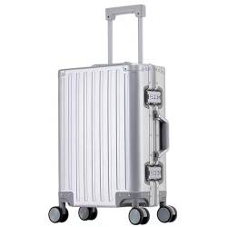 Reisekoffer Koffer mit großem Fassungsvermögen, Koffer aus Aluminiumlegierung, versiegelter leichter Koffer for große Entfernungen, glatter Trolley-Koffer Weichschalenkoffer ( Color : A , Size : 20in von VALCLA