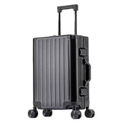 Reisekoffer Koffer mit großem Fassungsvermögen, Koffer aus Aluminiumlegierung, versiegelter leichter Koffer for große Entfernungen, glatter Trolley-Koffer Weichschalenkoffer ( Color : B , Size : 26in von VALCLA