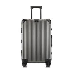 VALCLA Reisekoffer Ganzaluminium-Magnesiumlegierungs-Trolleykoffer, Aluminiumlegierungs-Koffer, Metallkoffer, tragbarer Koffer, Reisekoffer Weichschalenkoffer (Color : G, Size : 30inch) von VALCLA