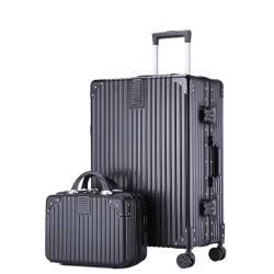VALCLA Reisekoffer Gepäck-Set, Koffer, Trolley, Passwort-Box, großes Fassungsvermögen, tragbarer Koffer for Geschäftsreisen Weichschalenkoffer (Color : K, Size : 22in) von VALCLA