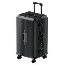 VALCLA Reisekoffer Handgepäck-Koffer mit Rädern, Box mit Aluminiumrahmen, robuster und langlebiger, kratzfester Trolley-Koffer, verdickter Koffer Weichschalenkoffer (Color : A, Size : 28in) von VALCLA