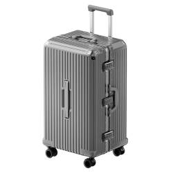 VALCLA Reisekoffer Handgepäck-Koffer mit Rädern, Box mit Aluminiumrahmen, robuster und langlebiger, kratzfester Trolley-Koffer, verdickter Koffer Weichschalenkoffer (Color : C, Size : 26in) von VALCLA