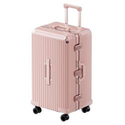 VALCLA Reisekoffer Handgepäck-Koffer mit Rädern, Box mit Aluminiumrahmen, robuster und langlebiger, kratzfester Trolley-Koffer, verdickter Koffer Weichschalenkoffer (Color : E, Size : 30in) von VALCLA