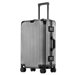 VALCLA Reisekoffer Koffer aus Aluminium-Magnesium-Legierung, Universalrad, Aluminiumrahmen, Trolley, Passwortbox, Koffer, tragbarer Koffer Weichschalenkoffer (Color : F, Size : 24in) von VALCLA