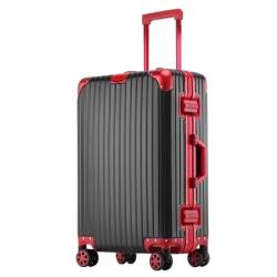 VALCLA Reisekoffer Koffer aus Aluminium-Magnesium-Legierung, Universalrad, Aluminiumrahmen, Trolley, Passwortbox, Koffer, tragbarer Koffer Weichschalenkoffer (Color : I, Size : 24in) von VALCLA