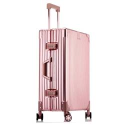 VALCLA Reisekoffer Koffer mit großem Fassungsvermögen, Aluminiumrahmen, Trolley-Koffer, Passwortbox, Boarding-Koffer, tragbarer Koffer, Metallkoffer Weichschalenkoffer (Color : E, Size : 29in) von VALCLA