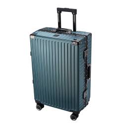 VALCLA Reisekoffer Trolley-Koffer, Reisekoffer, Passwort-Box, geräuschlos, Universalrad, Aluminiumrahmen, Trolley-Koffer, tragbarer Koffer Weichschalenkoffer (Color : A, Size : 24IN) von VALCLA