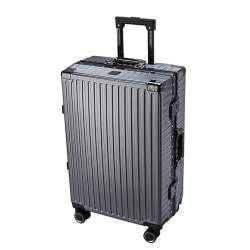 VALCLA Reisekoffer Trolley-Koffer, Reisekoffer, Passwort-Box, geräuschlos, Universalrad, Aluminiumrahmen, Trolley-Koffer, tragbarer Koffer Weichschalenkoffer (Color : J, Size : 26IN) von VALCLA