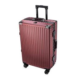 VALCLA Reisekoffer Trolley-Koffer, Reisekoffer, Passwort-Box, geräuschlos, Universalrad, Aluminiumrahmen, Trolley-Koffer, tragbarer Koffer Weichschalenkoffer (Color : K, Size : 26IN) von VALCLA