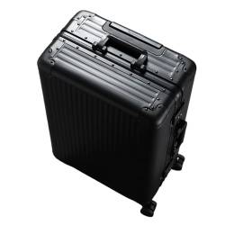 VALCLA Reisekoffer Trolley-Koffer aus Vollaluminium-Magnesiumlegierung, Universal-Radkoffer, Aluminiumrahmen, tragbarer Koffer, Passwort-Box Weichschalenkoffer (Color : A, Size : 20in) von VALCLA