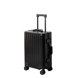 VALCLA Reisekoffer Vollaluminium-Magnesium-Legierung Gepäck Aluminiumlegierung Trolley-Koffer Aluminiumrahmen Metallkoffer Modisches einfaches Gepäck Weichschalenkoffer (Color : A, Size : 26inch) von VALCLA