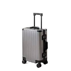 VALCLA Reisekoffer Vollaluminium-Magnesium-Legierung Gepäck Aluminiumlegierung Trolley-Koffer Aluminiumrahmen Metallkoffer Modisches einfaches Gepäck Weichschalenkoffer (Color : B, Size : 28inch) von VALCLA