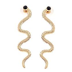 1 Paar Schlangen-Ohrstecker Ohrringe im Trend Punk-Ohrringe für Frauen Damen Ohrringe Ohrschmuck für Damen silberner Ohrhänger Europäisch und amerikanisch lange Ohrringe Fräulein von VALICLUD