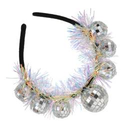 Retro-regenbogen-stirnband Haarschmuck Für Damen Disco-lametta-stirnband Disco-stirnband 80er-jahre-haarschmuck Disco-ball-party-stirnband Plastik Braut Reflektierende Kugel von VALICLUD