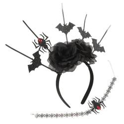 VALICLUD 1 Satz Dunkelrosa Spinnen-Set Halloween-Stirnbänder für Tag der Toten Kopfbedeckung halloween haarschmuck halloween kopfschmuck Gothic-Kleidung Halskette Cosplay-Stirnband Dämon von VALICLUD