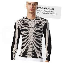 VALICLUD 1stk Halloween-bodenbildungshemd Halloween-schädel Oben Männer t Shirt Herren T-Shirt Halloween Schädel Hemd Männer Gedruckt Hemd Herbstkleidung Polyester 3D Schlanke Passform von VALICLUD