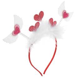VALICLUD 2 Stück Valentinstag-Stirnband Herz-Stirnband Für Erwachsene Mädchen Valentinstag-Party Amor-Herz-Stirnband Rot von VALICLUD