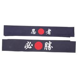 VALICLUD 2St Ninja-Stirnband Kopfwickel bekämpfen Wendekopfbedeckung für Krieger Schweißband Blau Kochgeschenk japanisches krawattenstirnband Sport Schal Haarseil Baumwolle von VALICLUD