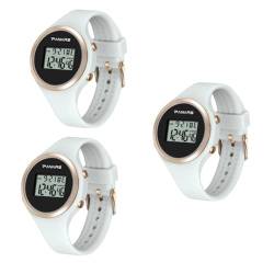 VALICLUD 3 STK betrachten Digitaluhr Sportuhr für Kinder leichte Uhr für Studenten Handgelenk kinderuhren Uhr mit Zahlenanzeige Alarmuhr für Studenten Leuchtend Anschauen Silikonband Weiß von VALICLUD