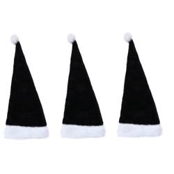 VALICLUD 3 Schwarze Plüschmütze Urlaub schwarzer Kegelhut Weihnachtsmütze kinder geschenk geschenke für kinder weihnatsdeko Hüte für Kinder luxuriöse Plüschhüte Unisex-Hut Erwachsener von VALICLUD