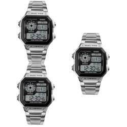 VALICLUD 3 Stück 1335 Digitaluhr Herrenuhren Uhrengehäuse für Herren Digitale Armbanduhr Quarz Anschauen LED Mann von VALICLUD